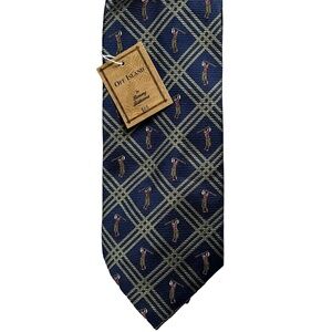 TOMMY BAHAMA Mens Silk Tie Off Island Golf NWT Blue Green Plaid